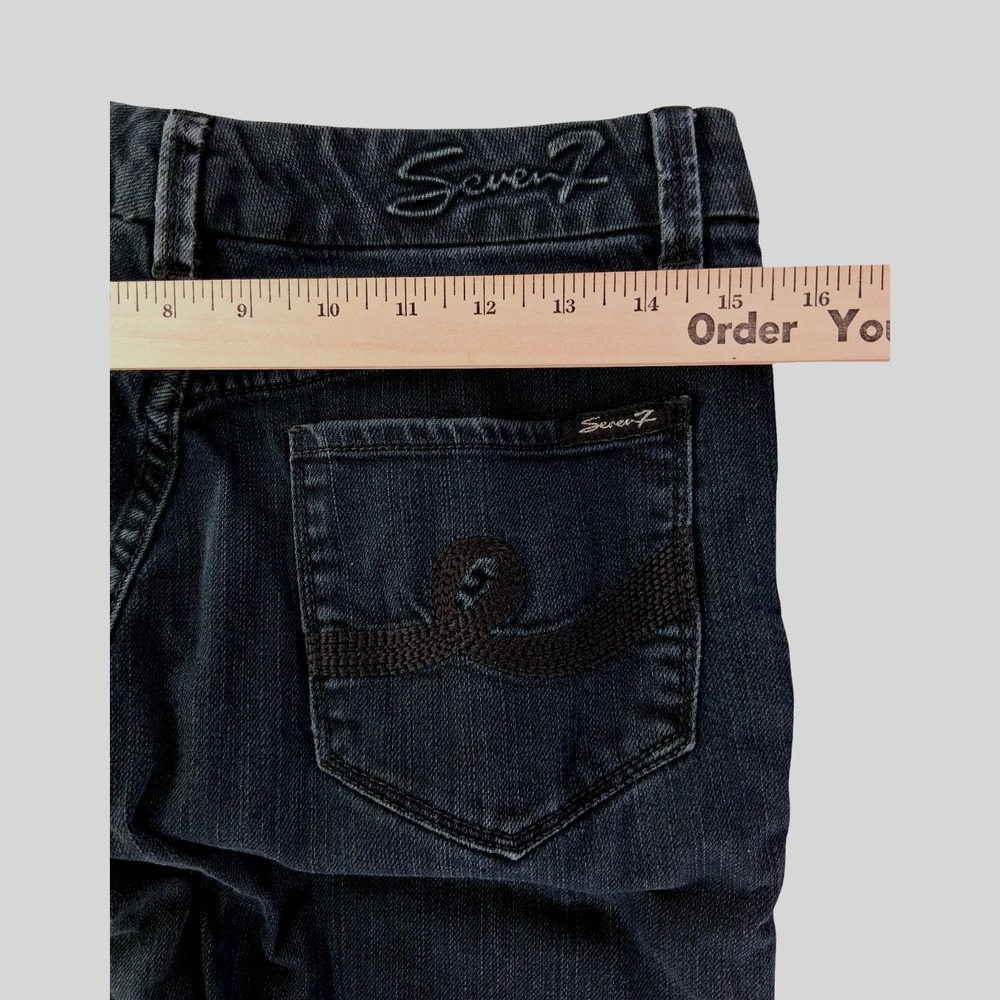 Seven7 Jeans Womens 6 Blue Mid Rise Bootcut Stretch Medium Wash Denim Pants - Picture 9 of 10